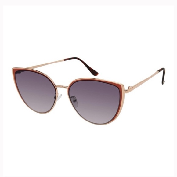 Vince Camuto Vc 1083 brown rose gold rim smoke gradient lens cat eye Sunglasses - Picture 1 of 12